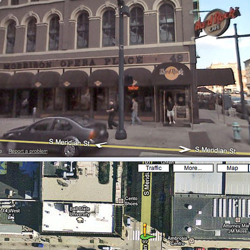 Verifying Hard Rock locations with Street View.